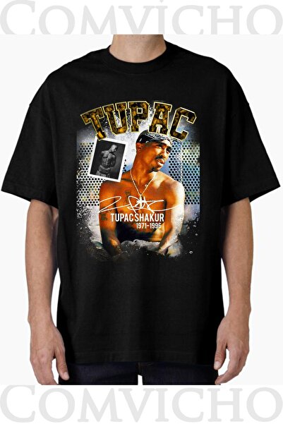 COMVİCHO تي شيرت مطبوع بتصميم توباك v29 للجنسين