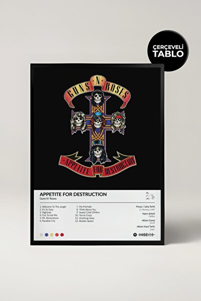 House Gorgeous Μουσικός πίνακας με σχέδιο άλμπουμ με κορνίζα της Guns N' Rose...