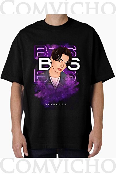 COMVİCHO تي شيرت مطبوع بتصميم BTS Jungkook للجنسين