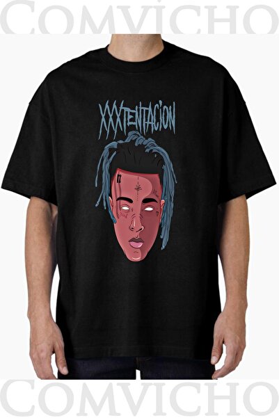 COMVİCHO تي شيرت مطبوع بتصميم xxxtentacion v4 للجنسين