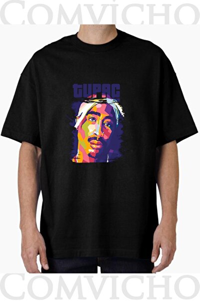 COMVİCHO تي شيرت مطبوع بتصميم توباك v8 للجنسين