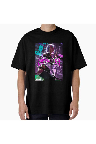 COMVİCHO تي شيرت مطبوع بتصميم Metallica24 للجنسين