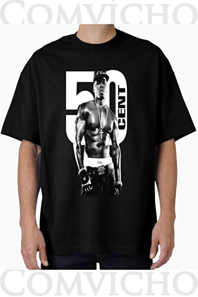 COMVİCHO تي شيرت مطبوع بتصميم 50 سنت V8 للجنسين