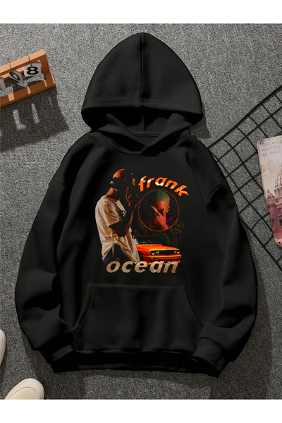 COMVİCHO سويت شيرت أسود بقلنسوة مطبوعة من فرانك أوشن v1