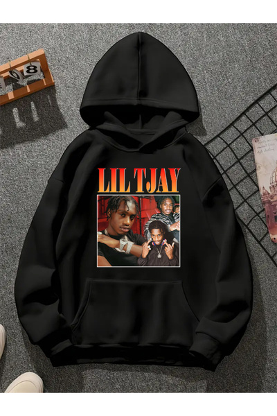 COMVİCHO ليل تيجاي v1 سويت شيرت أسود مطبوع عليه هودي