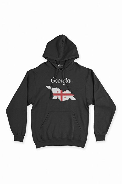 Cix Crna majica sa kapuljačom - Hoodie sa mapom i zastavom Džordžije