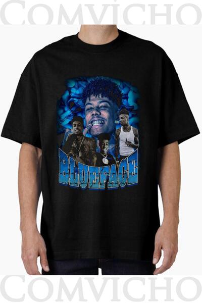 COMVİCHO Unisex Blueface V1 Design Printed Oversize T-Shirt