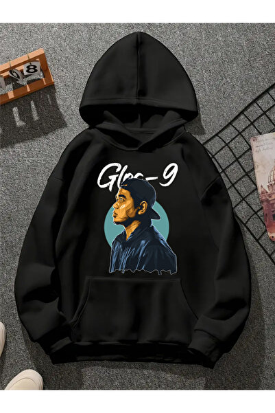 COMVİCHO Gloc 9 V1 Printed Hooded Black Sweatshirt