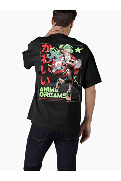 COMVİCHO تي شيرت مطبوع بتصميم Anime Dreams للجنسين