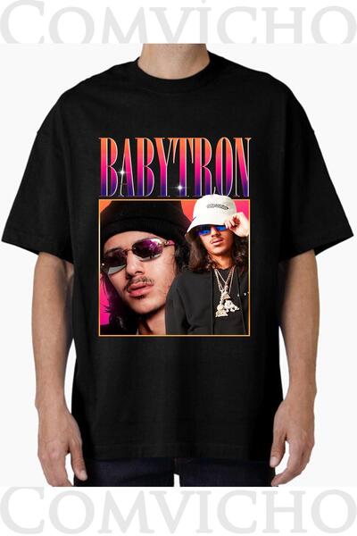 COMVİCHO Unisex Baby Tron V1 Design Printed Oversize T-Shirt