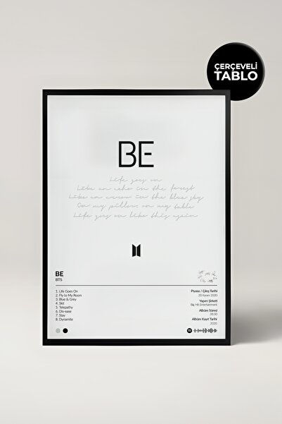 House Gorgeous Poster Spotify cu design de album în cadru de album Bts Be