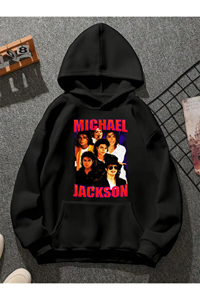 COMVİCHO سويت شيرت أسود بقلنسوة مطبوعة من ميشيل v2