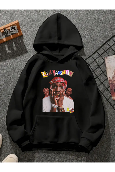 COMVİCHO ليل ياتشي v2 سويت شيرت أسود مطبوع عليه هوديي