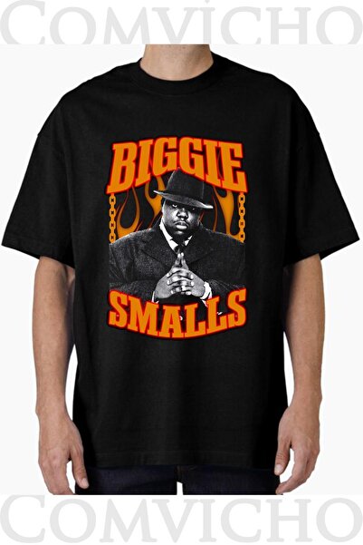 COMVİCHO تي شيرت كبير الحجم مطبوع بتصميم Biggie v15 للجنسين