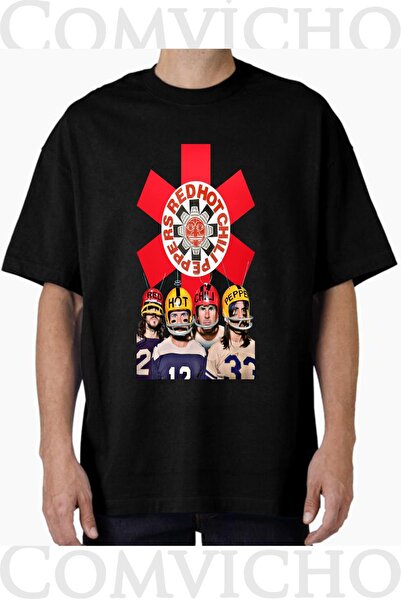 COMVİCHO Unisex Red Hot V1 Design Printed Oversize T-Shirt