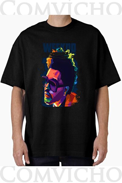COMVİCHO تي شيرت مطبوع بتصميم Weeknd v1 للجنسين