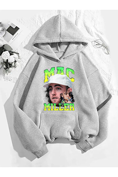 COMVİCHO سترة ماك ميلر v7 ذات القلنسوة المطبوعة باللون الرمادي