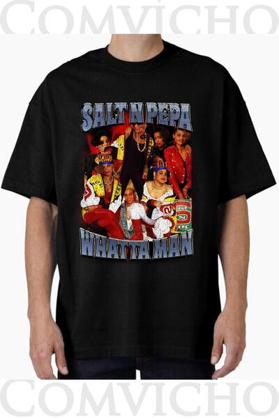 COMVİCHO Unisex Whatta Man V1 Design Printed Oversize T-Shirt