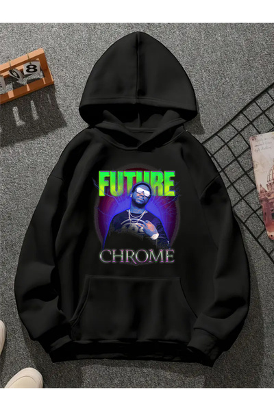 COMVİCHO سترة رياضية سوداء مطبوعة من future chrome v1