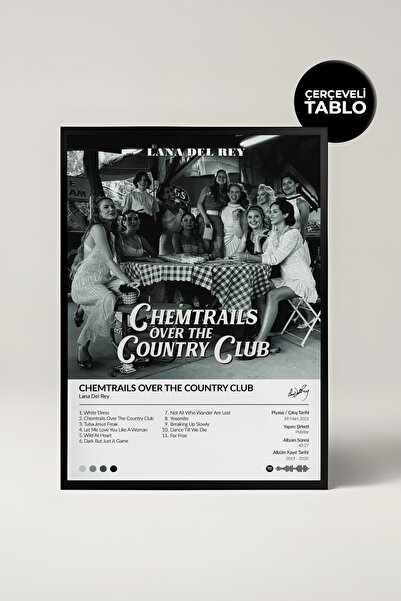 House Gorgeous Διακοσμητικός πίνακας με σχέδιο άλμπουμ Lana Del Rey Chemtrail...