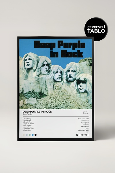 House Gorgeous Deep Purple Deep Purple în album rock Poster Spotify cu design...
