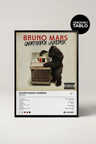 House Gorgeous Μουσικός πίνακας με σχέδιο άλμπουμ με κορνίζα Bruno Mars Unort...