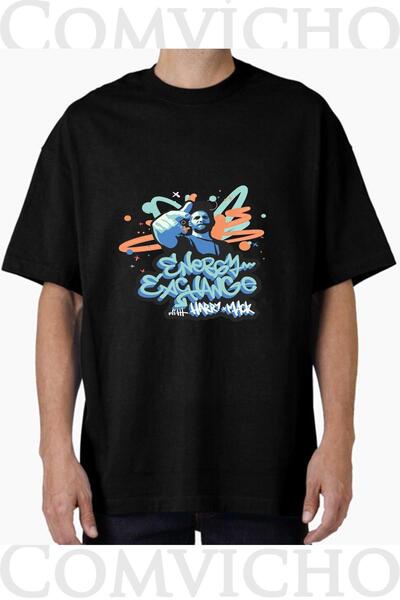 COMVİCHO Unisex Energy V1 Design Printed Oversize T-Shirt