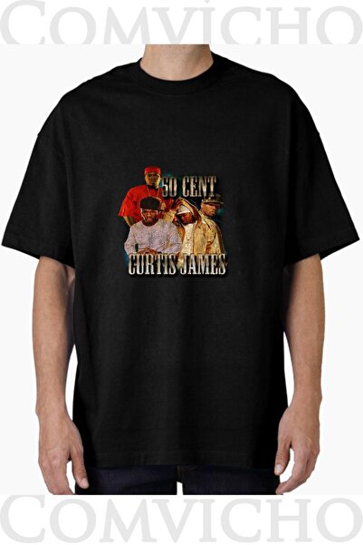 COMVİCHO تي شيرت مطبوع بتصميم 50 سنت v3 للجنسين