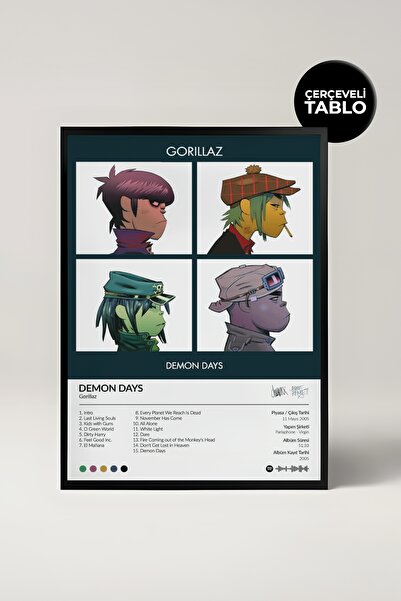House Gorgeous Poster Spotify cu albumul Gorillaz Demon Days, cu design de al...