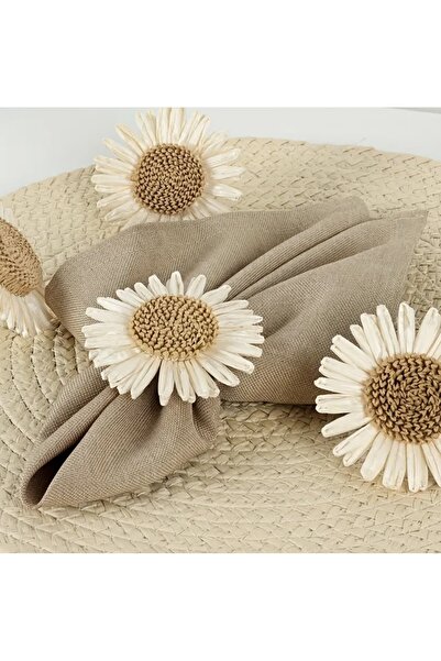 bliss store 6 Pcs |   Flower Model Napkin Ring Stainless Steel