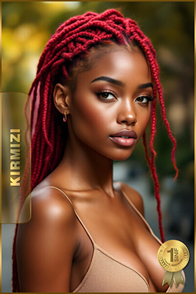 TAM TARZ Fiber Synthetic Hair for African Braid Rasta and Box Braid - Red