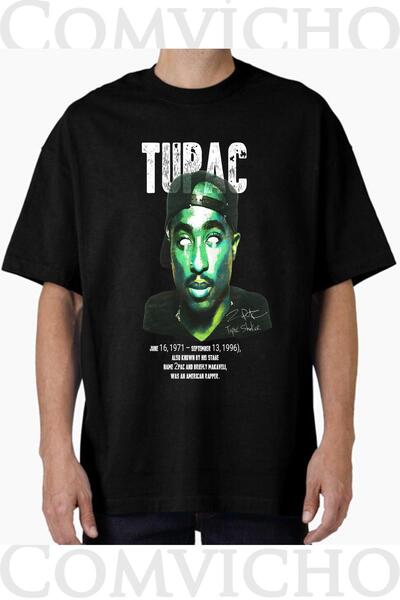 COMVİCHO تي شيرت مطبوع بتصميم توباك v45 للجنسين