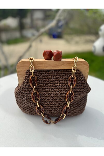 Renkat Handmade Ahşap Kare Burslu Portföy Çanta