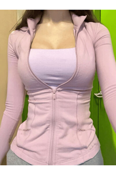 DEEFWEAR Parmak Detaylı Dar Kalıp Street Y2K Crop Hırka