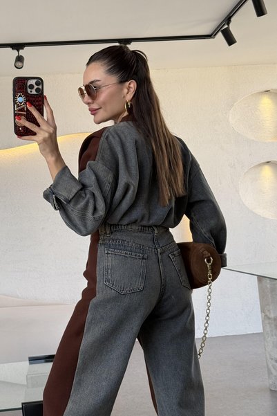 Genel Markalar Pilise Penyeli Denim Garnili Takım