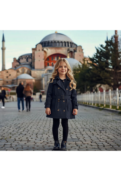 MCLKKİDS Trençkot Kız Çocuk Lacivert