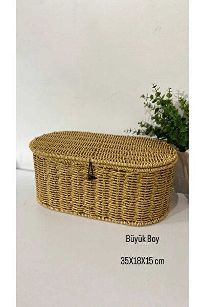 LEONEV RATTAN OVAL KAPAKLI KUTU