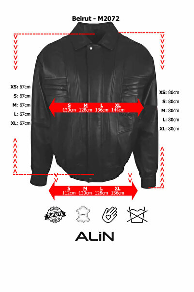 ALİN Beirut Kadın Siyah Oversize Hakiki Deri Mont Beden Ölçüleri Görselde