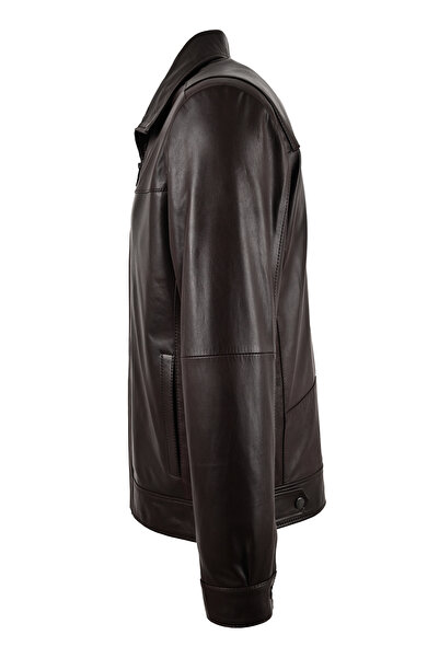 ALİN Leo Справжня шкіра Чоловічий повсякденний кавовий пальто з натуральної шкіри Розміри на зображенні