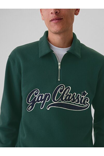 GAP Erkek Koyu Yeşil Vintage Yumuşak Logo Kazak