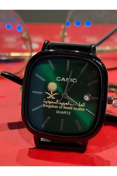Casio Casio Saudi Arabia Watch Black with Green | Men's