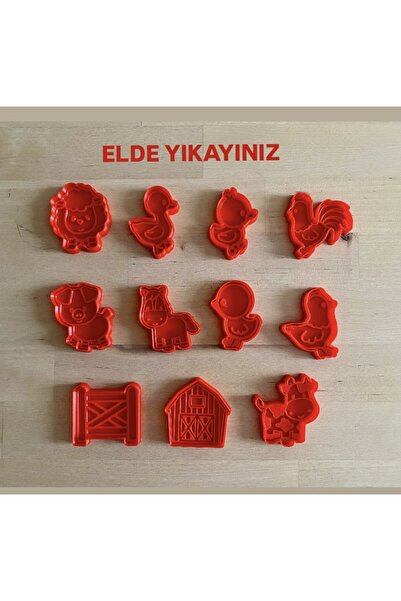 dersan3d 11'Lİ KURABİYE KALIBI - KESİCİSİ ÇİFTLİK VE HAYVAN KONSEPTLİ