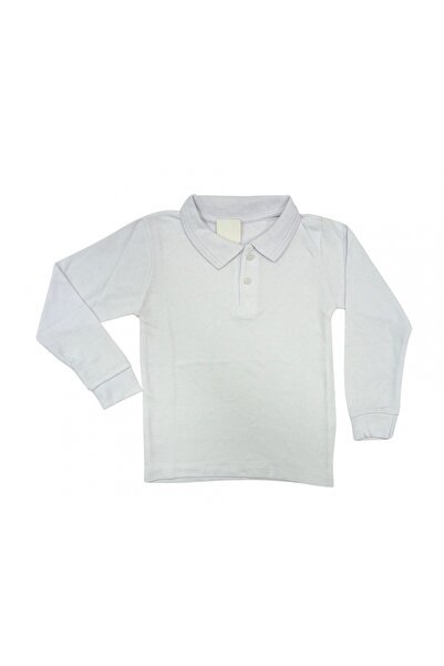 Essu Băiat Fată Copil Adolescent Alb Gât Polo Mânecă Lungă Tricou Lacost School
