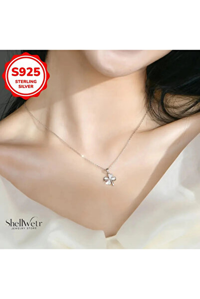 shellwetr Wishleaf Yonca 925 Ayar Gümüş Kolye Sevgililer günü , annenize verilecek en güzel gümüş hediyesi