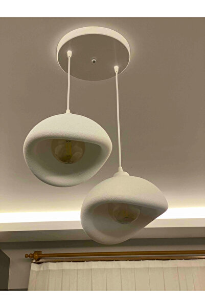 3DreaMaker 2 Li Sarkıt Avize Rustik E27 Modern Avize Bohem Beton Görünüm (RUSTİK AMPUL HEDİYEDİR.!)