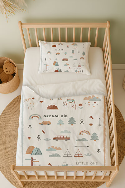 Talia Home طقم غطاء لحاف أطفال بنمط طبيعة لطيفة مع ملاءات TLABN-057
