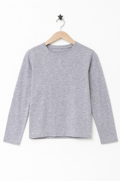 KURGAN TEKSTİL Tricou cu mânecă lungă, cu gât rotund, pentru băieți
