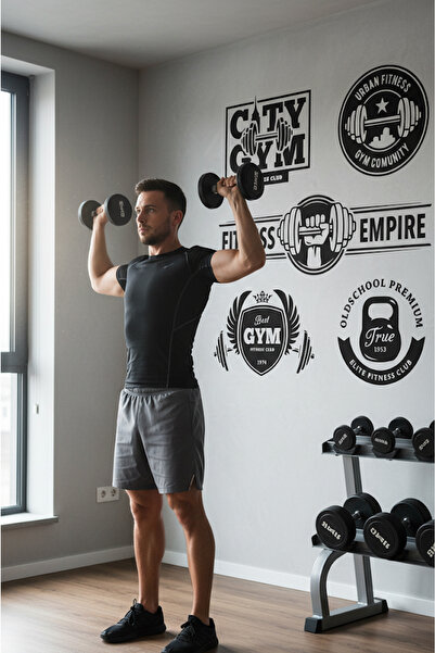 KT Decor صالة الألعاب الرياضية Fitness Empire - مجموعة ملصقات الحائط