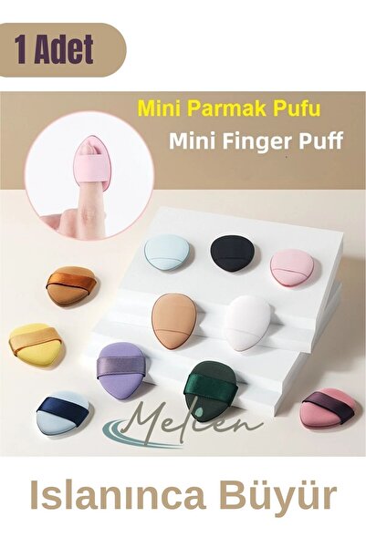 Melien Mini Kozmetik Puf Parmak Yüz Fondöten Bb Cc Krem Göz Altı Kapatıcı Kuru Islak Bez Makyaj Süngeri