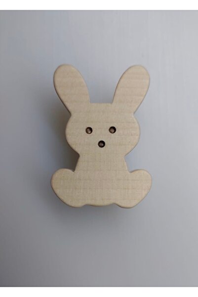 afralya home bebek çocuk odası tavşan kulaklı ahşap kulp, 2'li ahşap tavşan çekmece, şifonyer, dolap kulpu